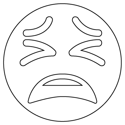 Dibujo de emoji de cara cansada para colorear dibujos para colorear imprimir gratis