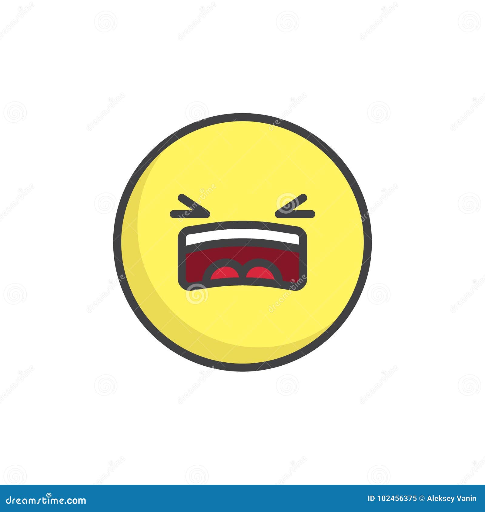 Icono llenado emoticon cansado del quema de la cara ilustraciãn del vector