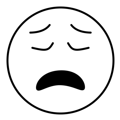 Weary face emoji coloring page free printable coloring pages