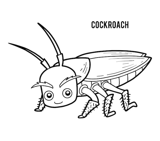 Premium vector coloring book for children cockroach
