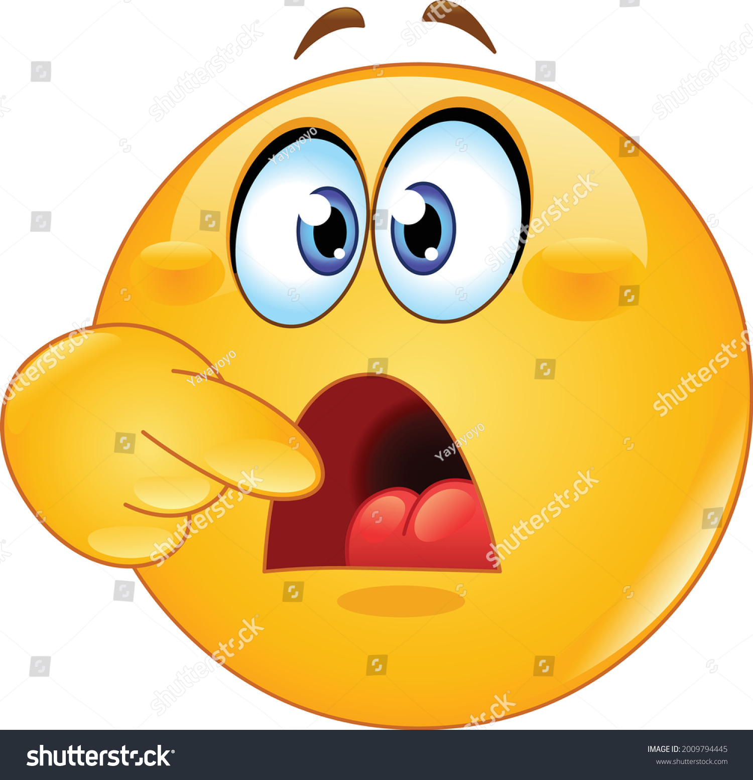 Hungry emoji emoticon asking food by stock vector royalty free