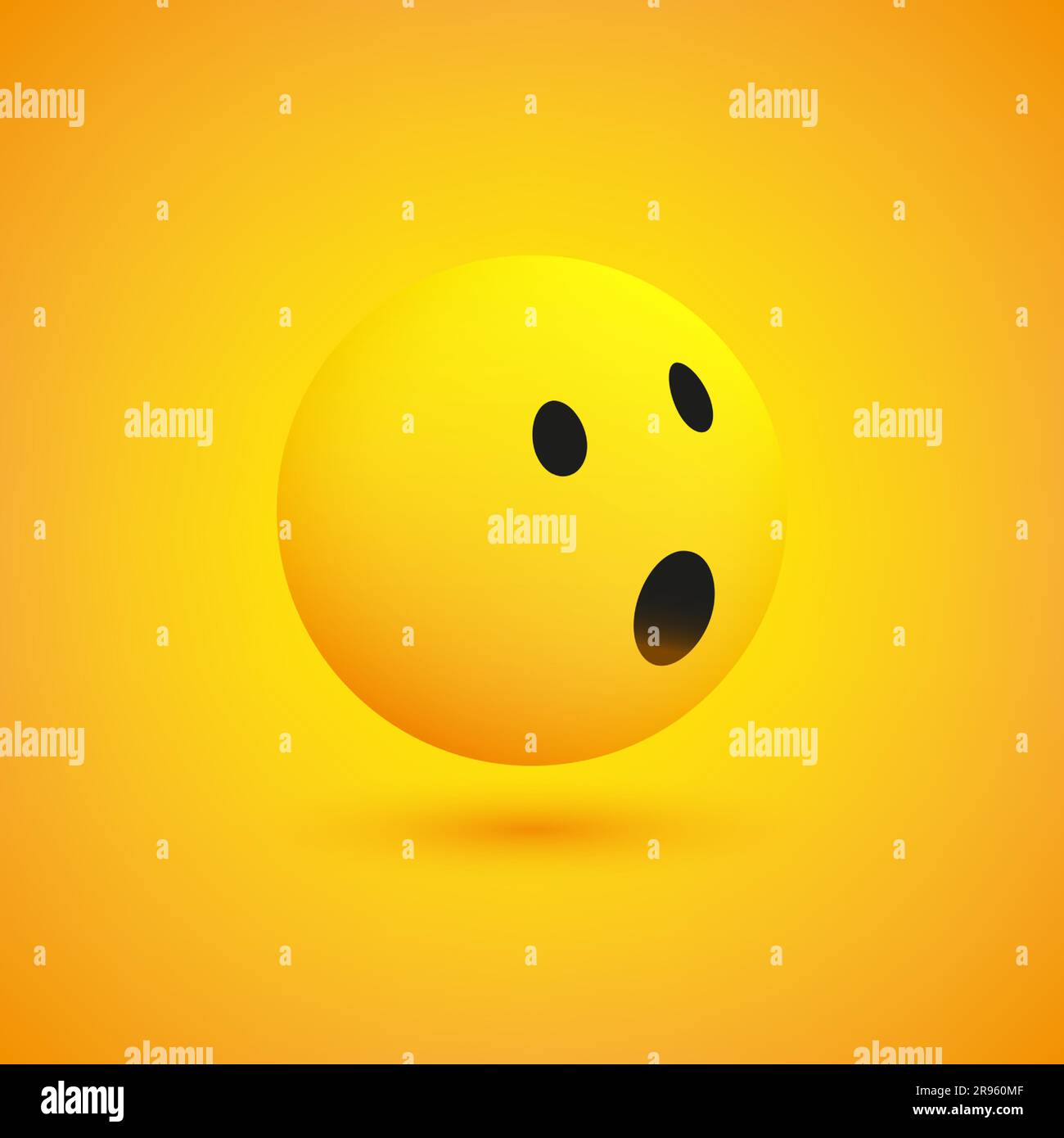 Emoticon con cara sorprendida boca abierta y ojos