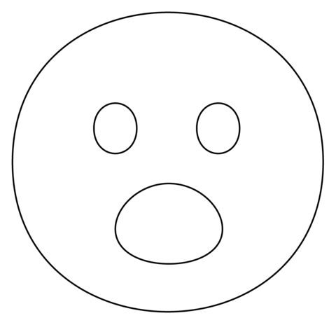 Face with open mouth emoji coloring page free printable coloring pages