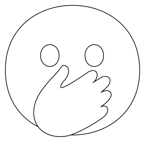 Face with open eyes and hand over mouth emoji coloring page free printable coloring pages