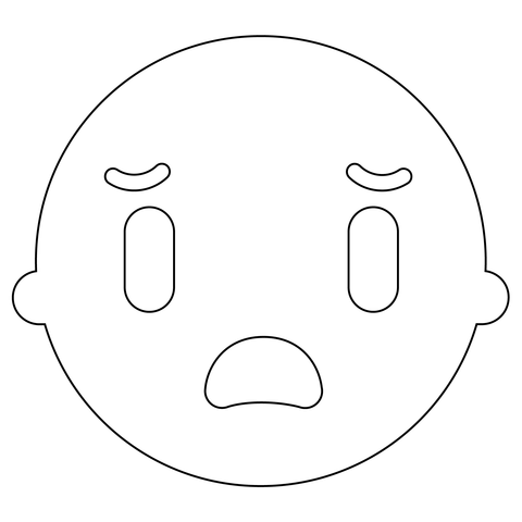 Frown mouth face emoji coloring page free printable coloring pages