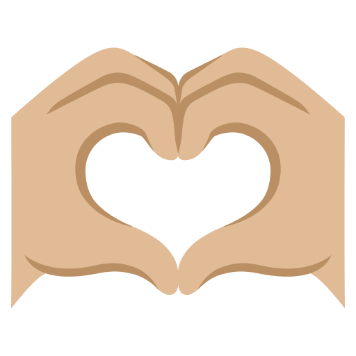 Ðð manos formando un corazãn tono de piel claro medio emoji