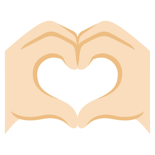 Ðð heart hands light skin tone emoji