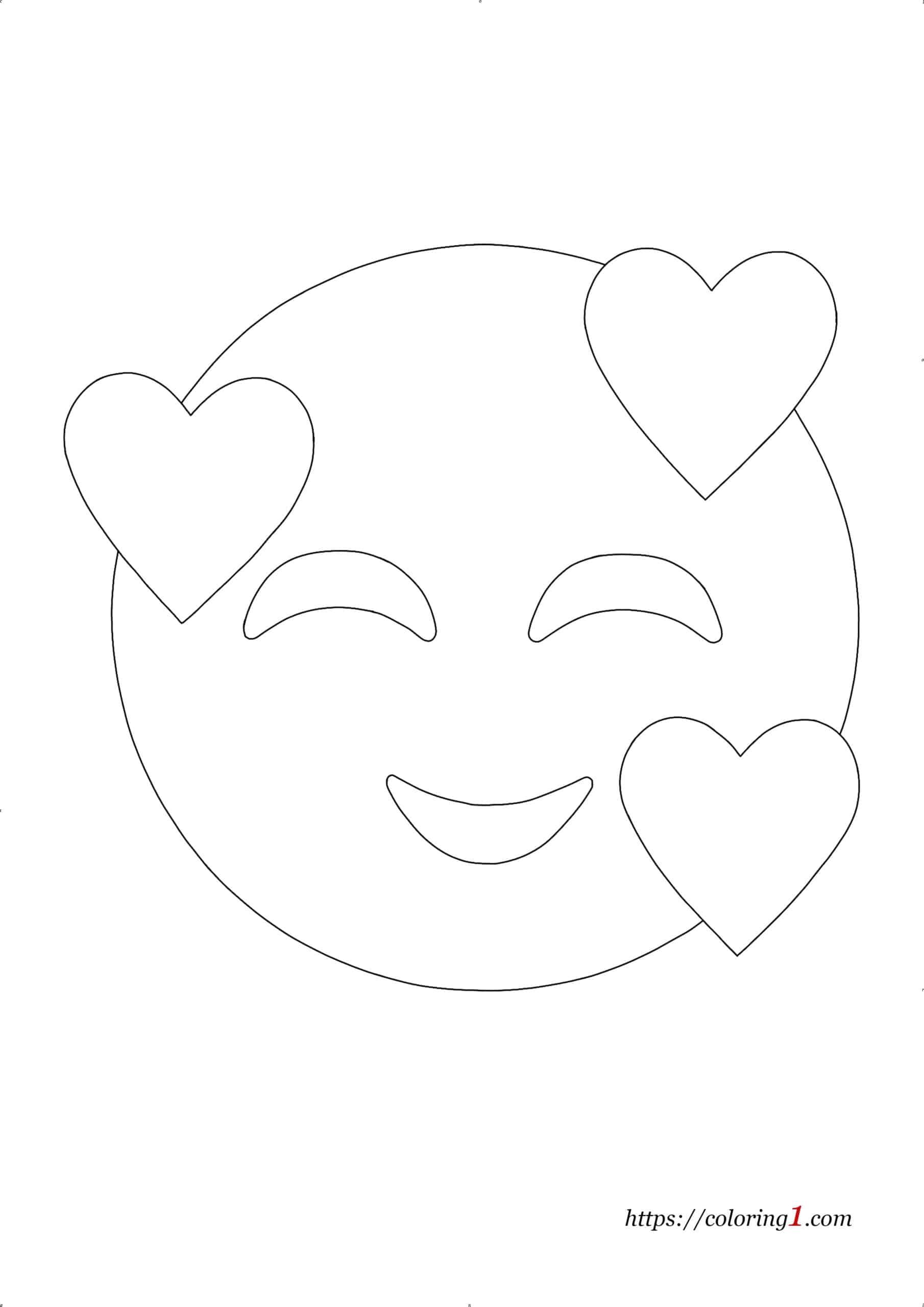 Heart emoji coloring pages