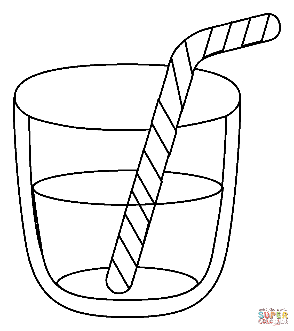 Cup with straw emoji coloring page free printable coloring pages