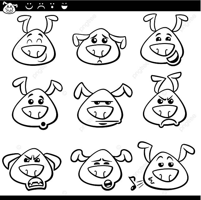 Desenho de emoticons cachorro animado pãgina para colorir ãcones emoji animais estimaãão vetor png desenho de carro desenho de desenho animado desenho de cachorro imagem png e vetor para download gratuito