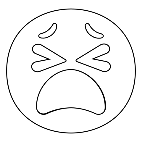 Tired face emoji coloring page free printable coloring pages