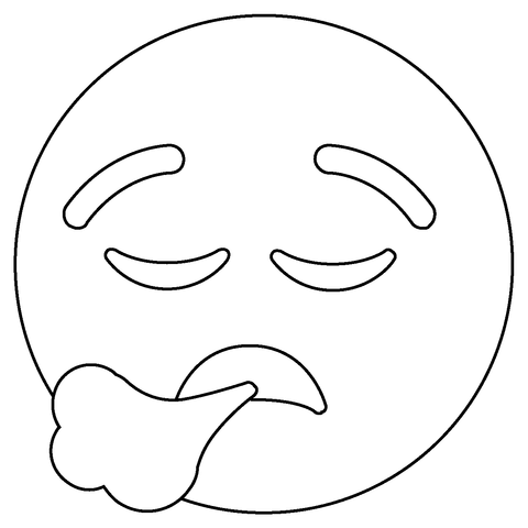 Face exhaling emoji coloring page free printable coloring pages