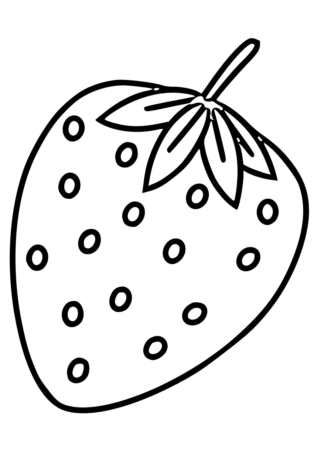 Free printable strawberry easy coloring page for adults and kids