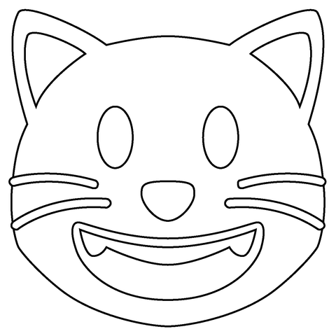 Grinning cat emoji coloring page free printable coloring pages