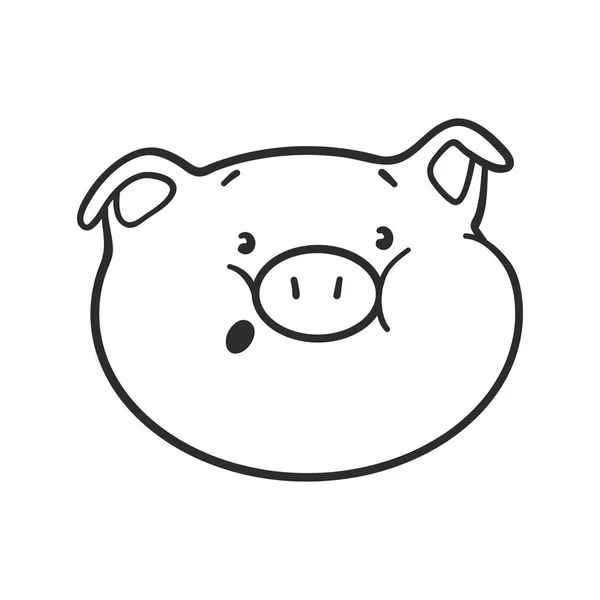 Cerdo emoji para colorear libro vector de stock por michinoku