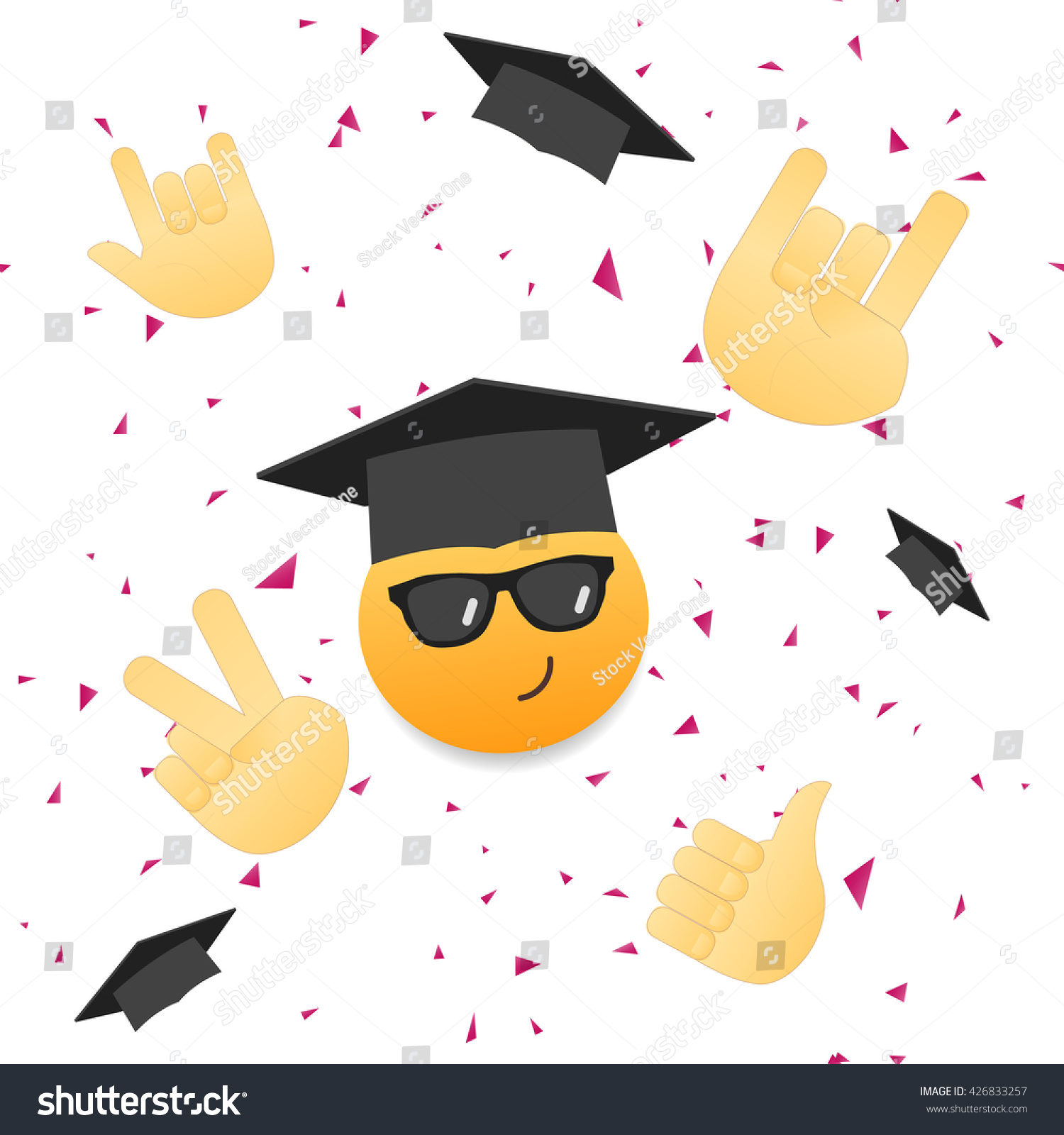 Graduation vector pattern emoticon wearing graduation stock vector royalty free
