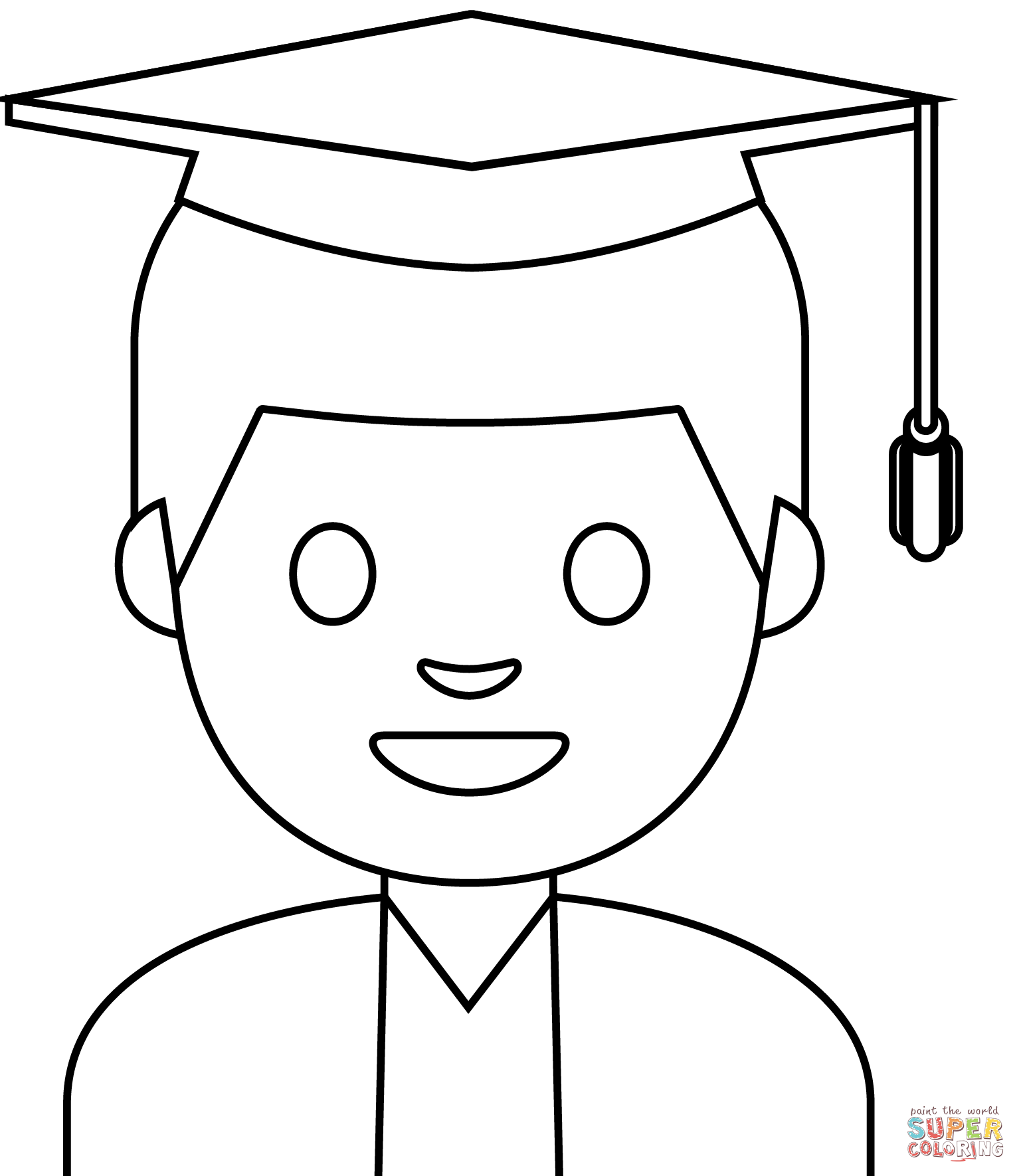 Man student emoji coloring page free printable coloring pages
