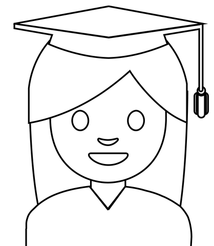 Woman student emoji coloring page free printable coloring pages