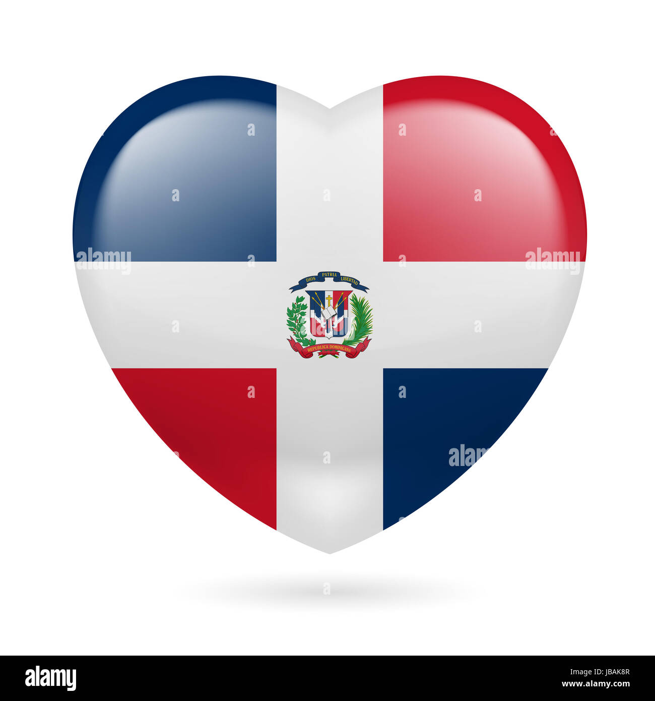 Love dominican republic heart flag hi