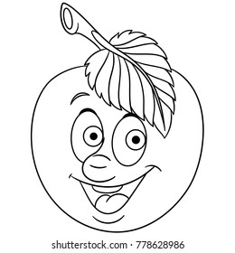 Coloring book coloring page cartoon apple vector de stock libre de regalãas
