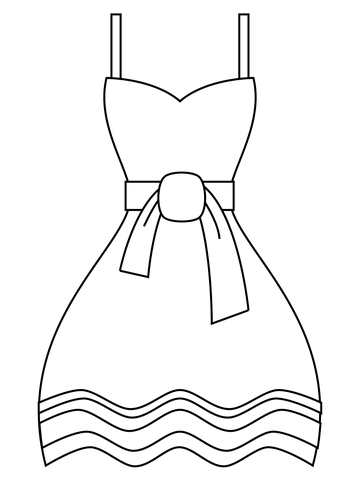 Dress coloring page free printable coloring pages