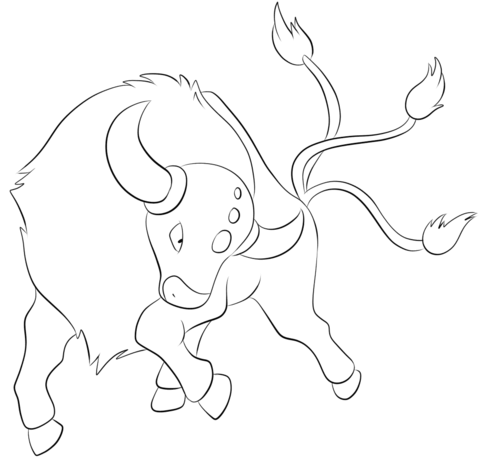 Tauros coloring page free printable coloring pages