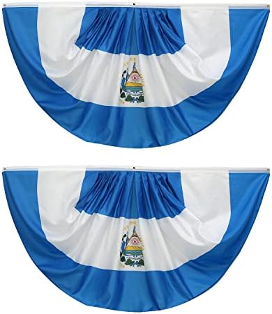 El salvador el salvadoran pleated fan flag bunting x ft el salvador pleated pcs fan flag banner indooroutdoorfront porch decorations el salvador half fan flag patriotic holiday
