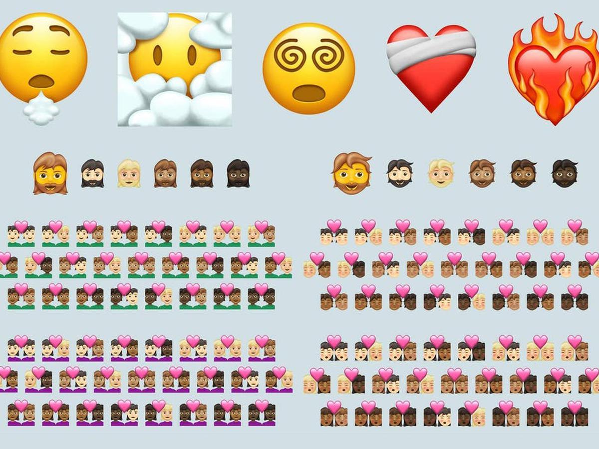 Emojis corazãn en llamas cara en las nubes parejas multirraciales y muchas opciones de barbas los nuevos emoticonos que llegarãn el aão prãximo tecnologia el comercio rã