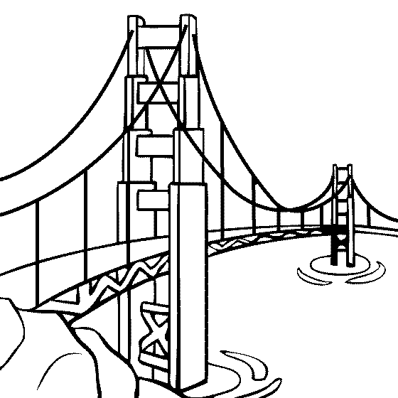 Famous places and landmarks coloring pages page bridge drawing golden gate bridge drawing golden gate bridge