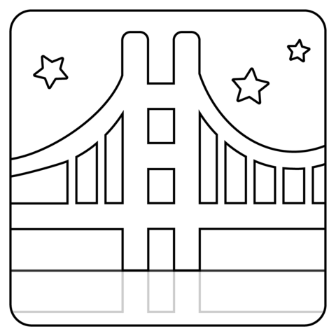 Bridge at night emoji coloring page free printable coloring pages