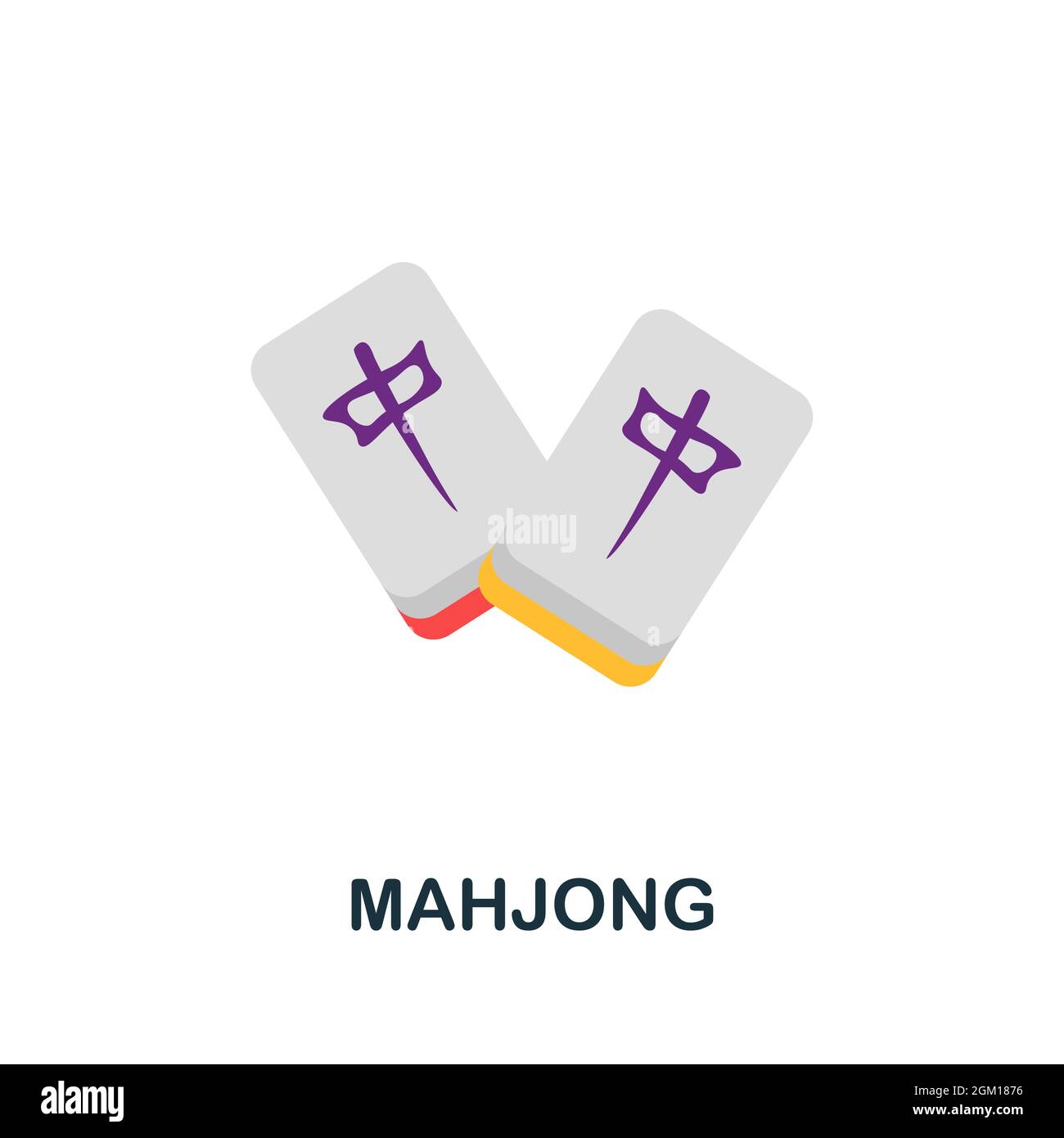 Mahjong icon flat sign element from table games collection creative mahjong icon for web design templates infographics and more stock vector image art