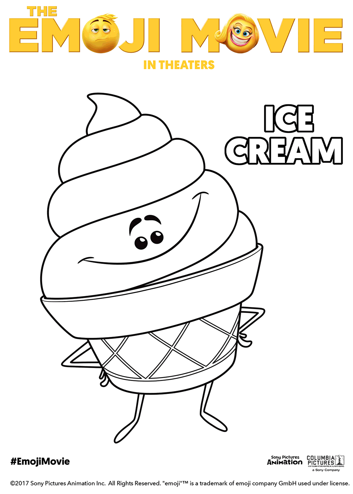 The emoji movie ice cream coloring pages emoji coloring pages emoji movie cartoon coloring pages