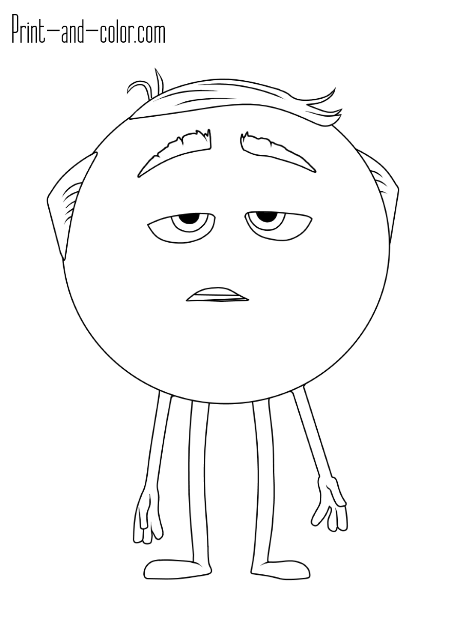 Emoji coloring pages print and color