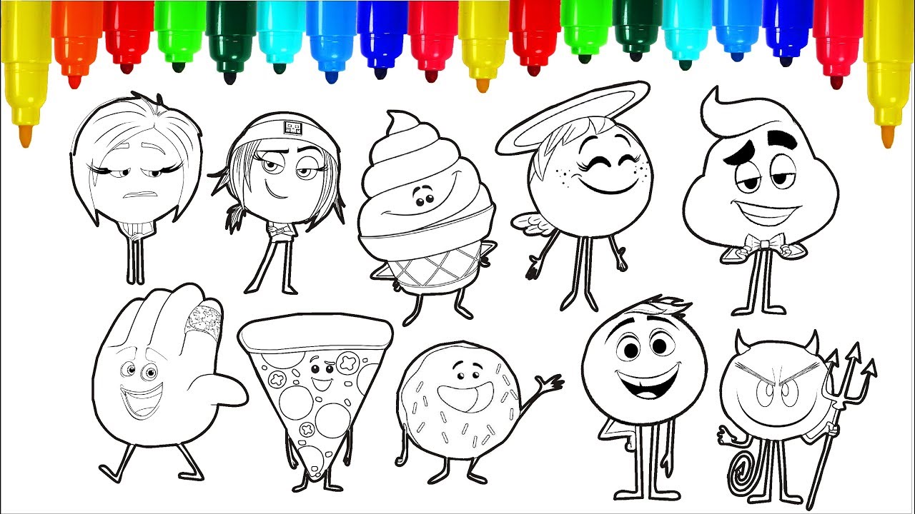 The eoji ovie coloring pages colouring pages for kids with colored arkers