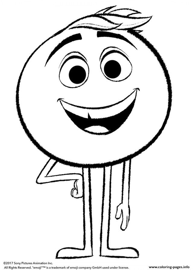 Colorful emoji movie coloring pages