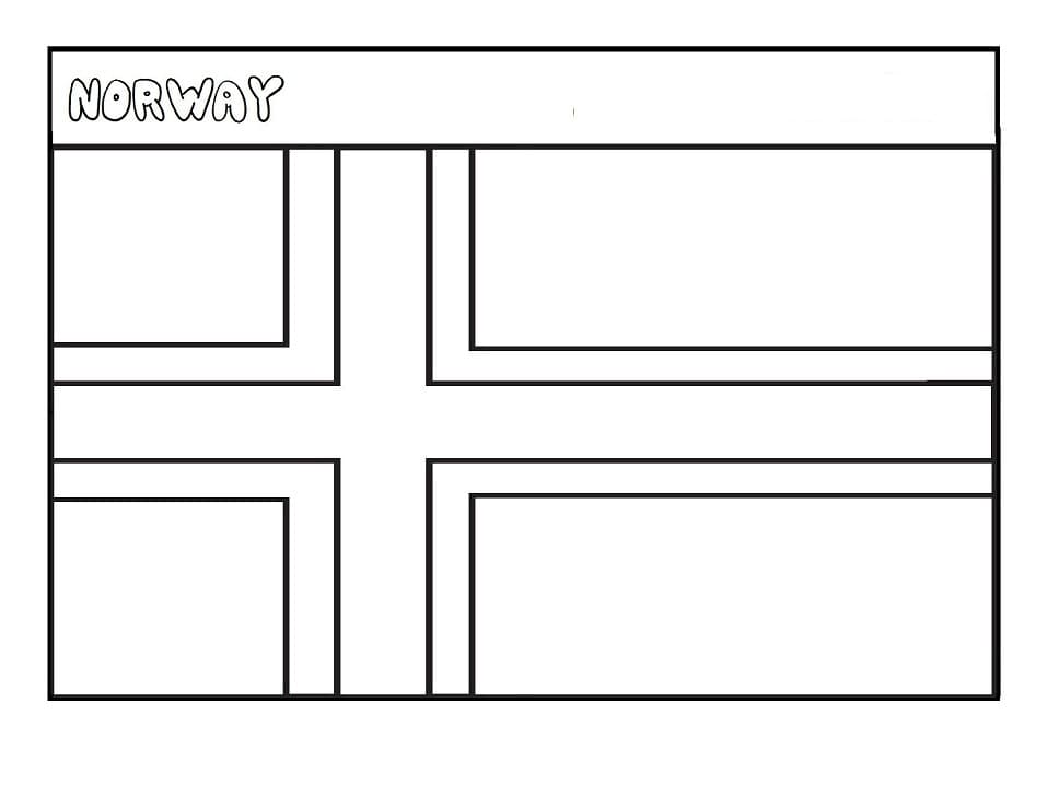 Printable flag of norway coloring page