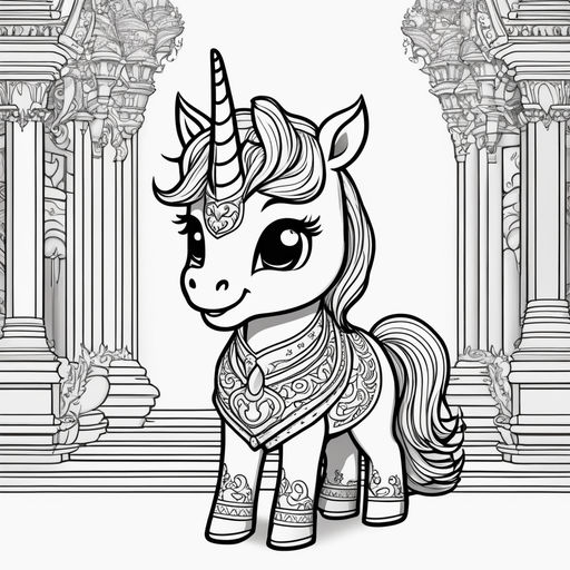 Tiny cute isometric unicorn emoji