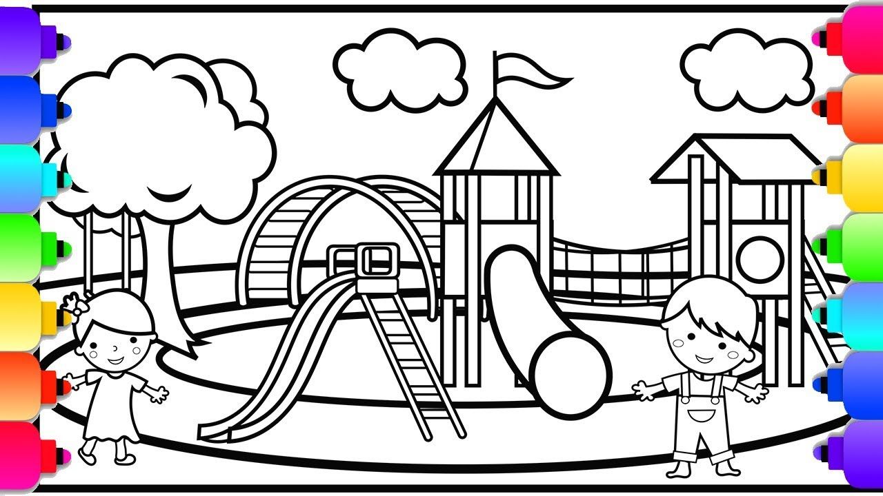 Visit rainbowplayhouse to print this coloring page learn how to draw and color a playground coloring pagâ coloring books coloring pages coloring book pages