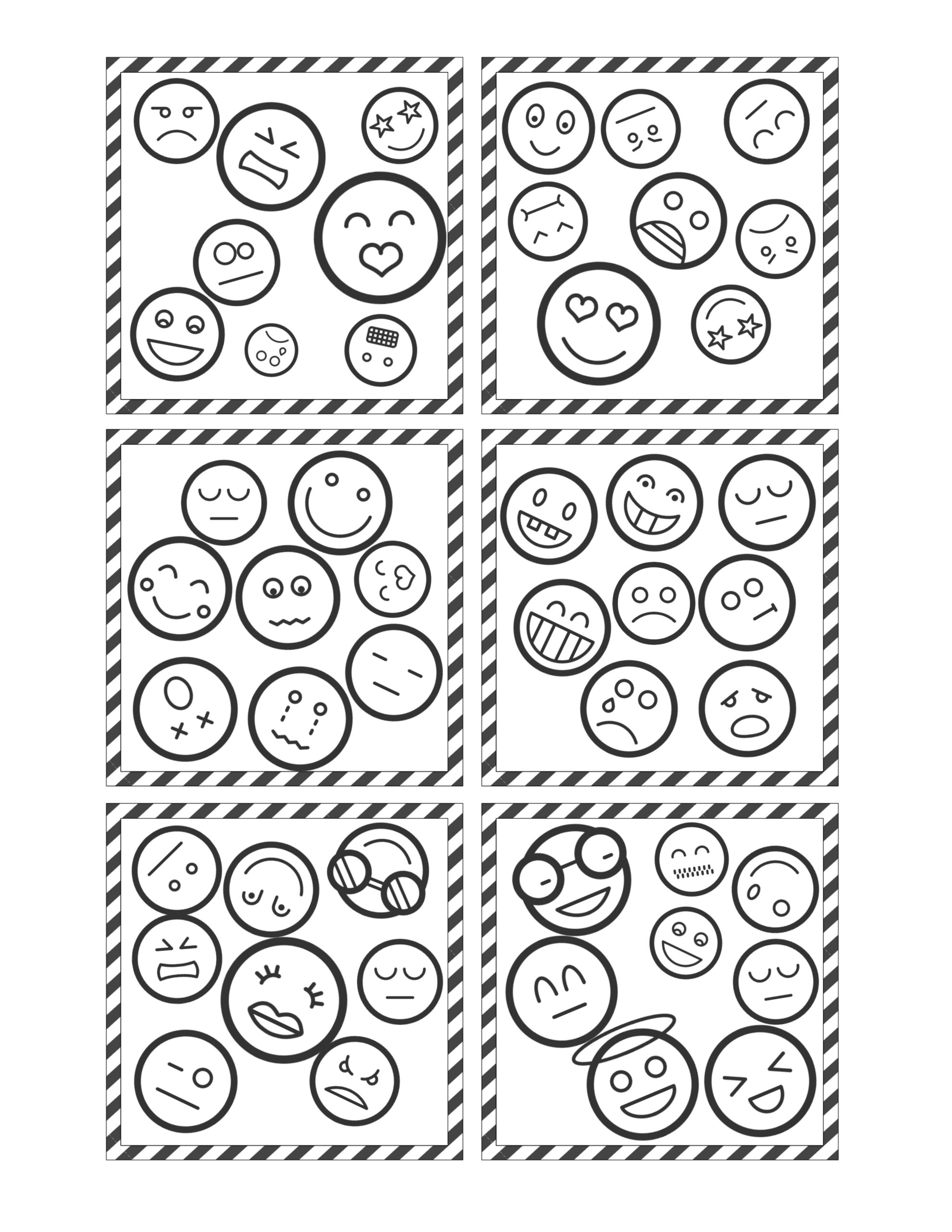Free printable spot it emoji game spot the match