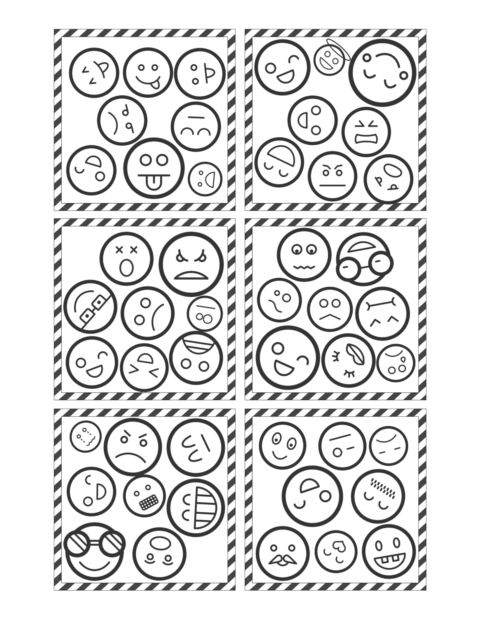 Free printable spot it emoji game spot the match