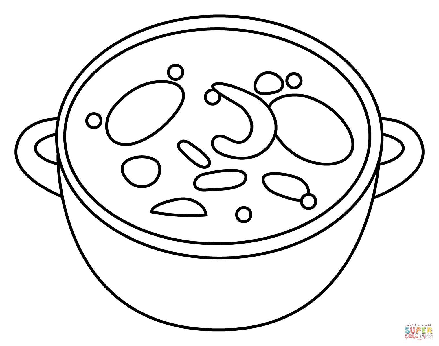 Pot of food emoji coloring page free printable coloring pages