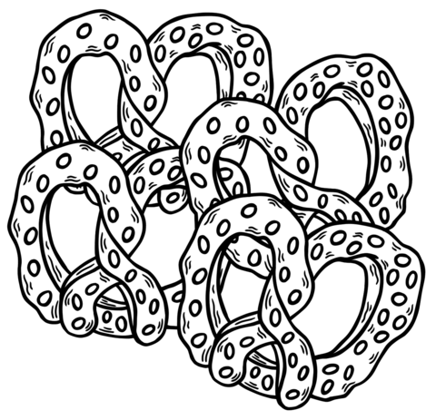 Pretzel coloring pages free printable pictures