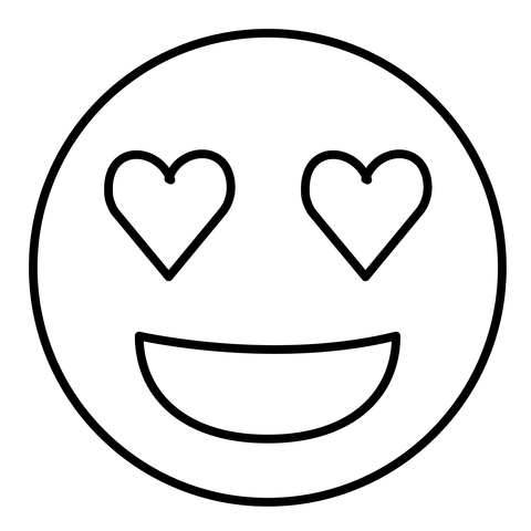 Smiling face with heart eyes emoji coloring page free printable coloring pages