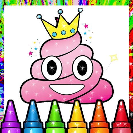 Glitter emoji coloring book