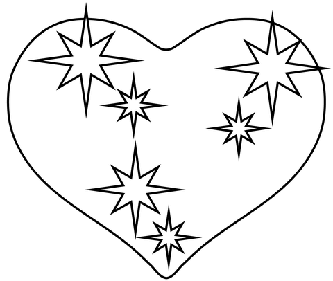 Sparkling heart emoji coloring page free printable coloring pages