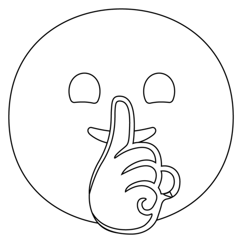 Shushing face emoji coloring page free printable coloring pages