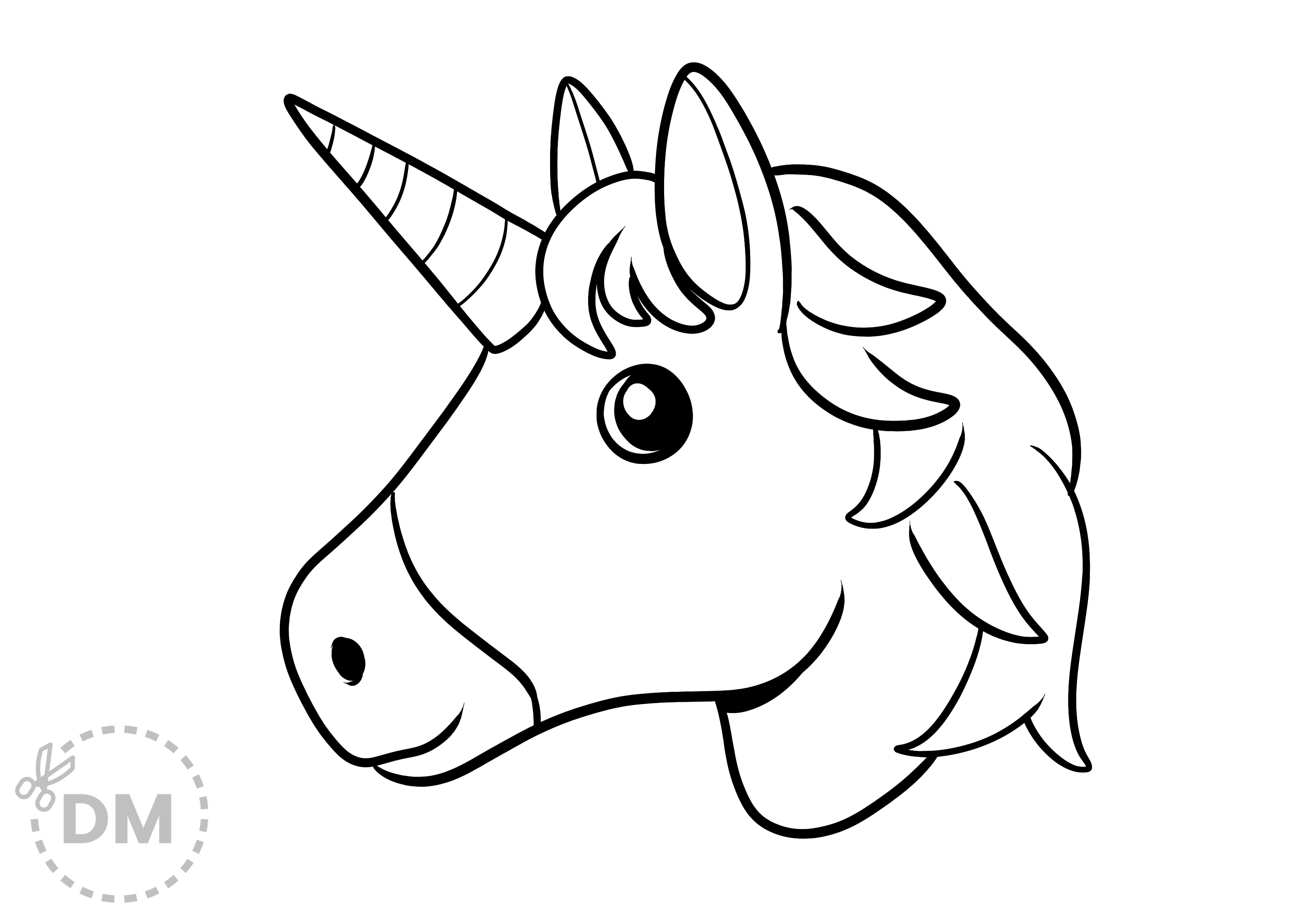 Cool unicorn emoji coloring printable page