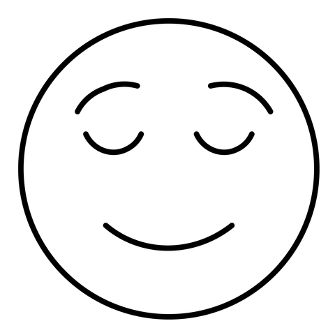 Dibujo de emoji de cara aliviada para colorear dibujos para colorear imprimir gratis