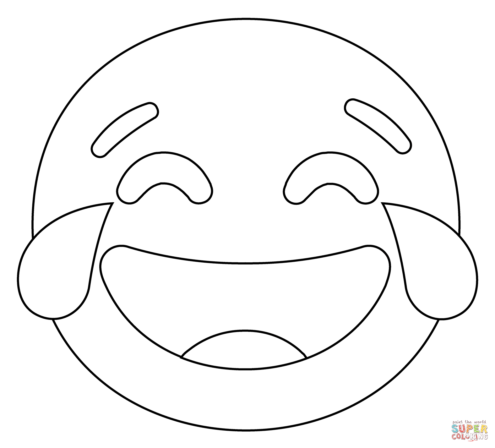 Face with tears of joy emoji coloring page free printable coloring pages