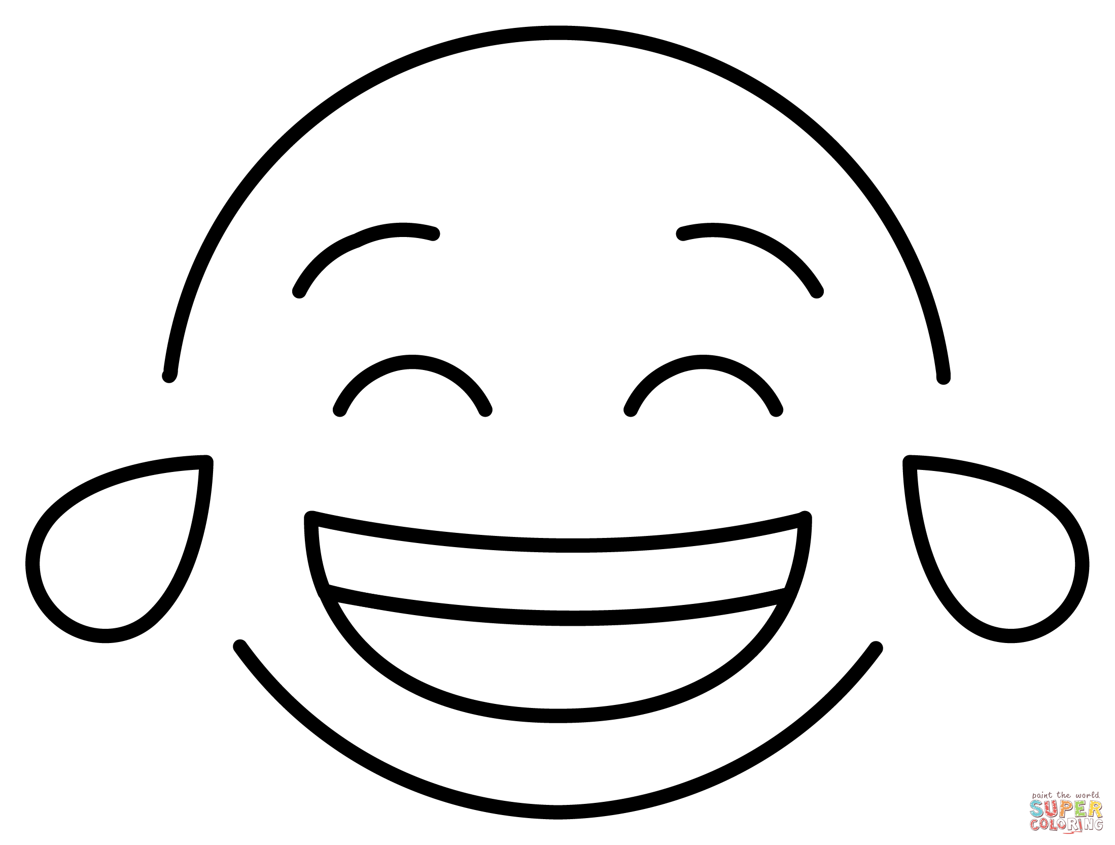 Dibujo de cara con lãgrimas de alegrãa emoji para colorear dibujos para colorear imprimir gratis